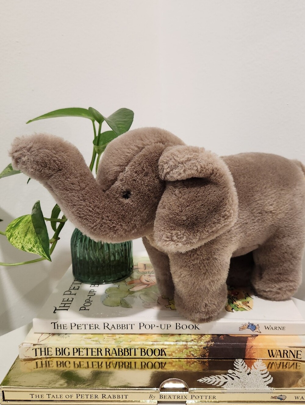 1993 24K Polar Puff Upturned Trunk Gray Elephant Plush Stuffed Animal